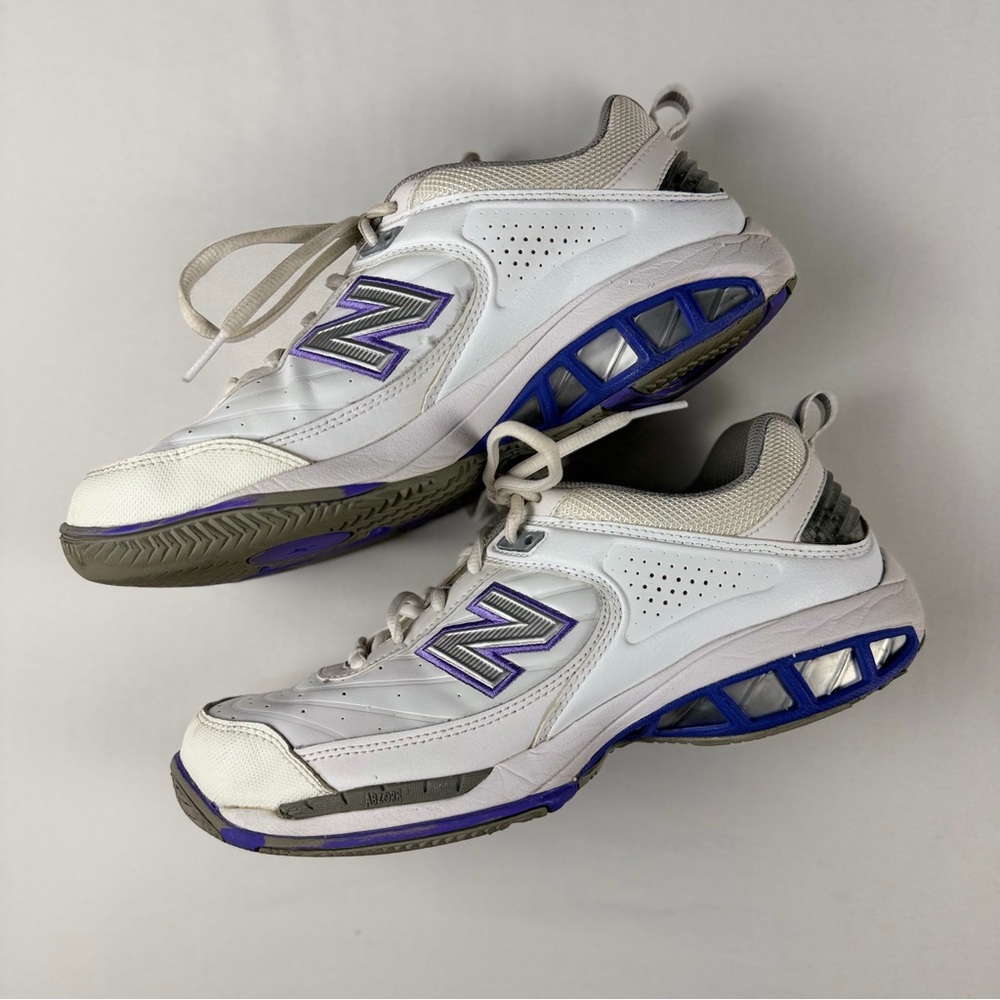 New Balance 806 Tennis Shoes Women’s Size 10 White Purple Court Sneakers